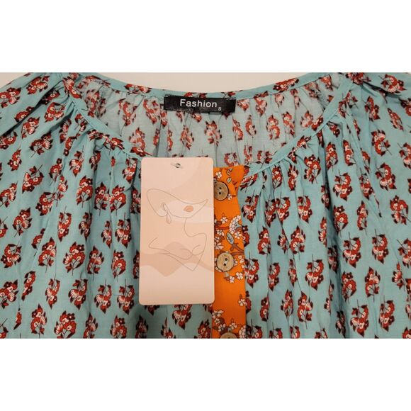 Boho Dress Mini Floral Retro Long Sleeve Tassels Size Small - Picture 6 of 9